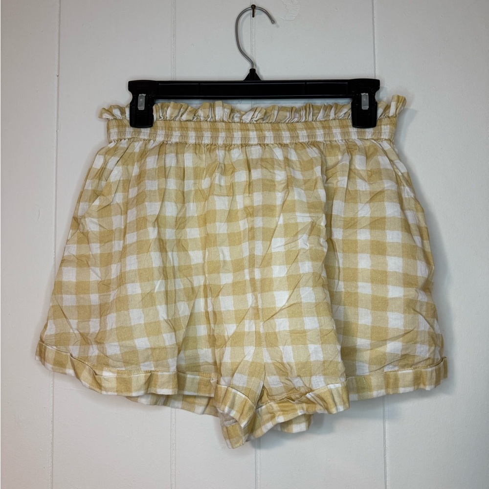 Cleobella arrows and bows gingham checkered yellow and cream color size S